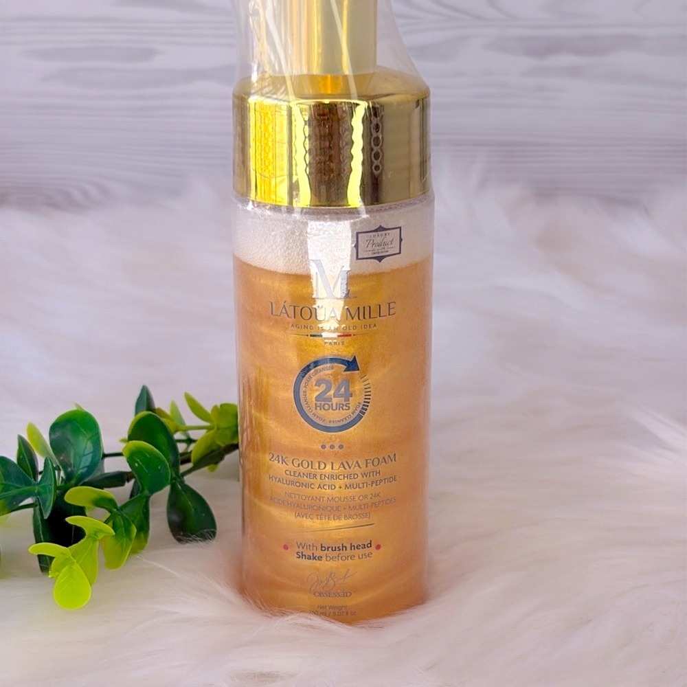 Latou Mille 24K Gold Lava Foam Cleanser W/‎ Hyaluronic Acid Multi Peptide - Picture 3 of 5